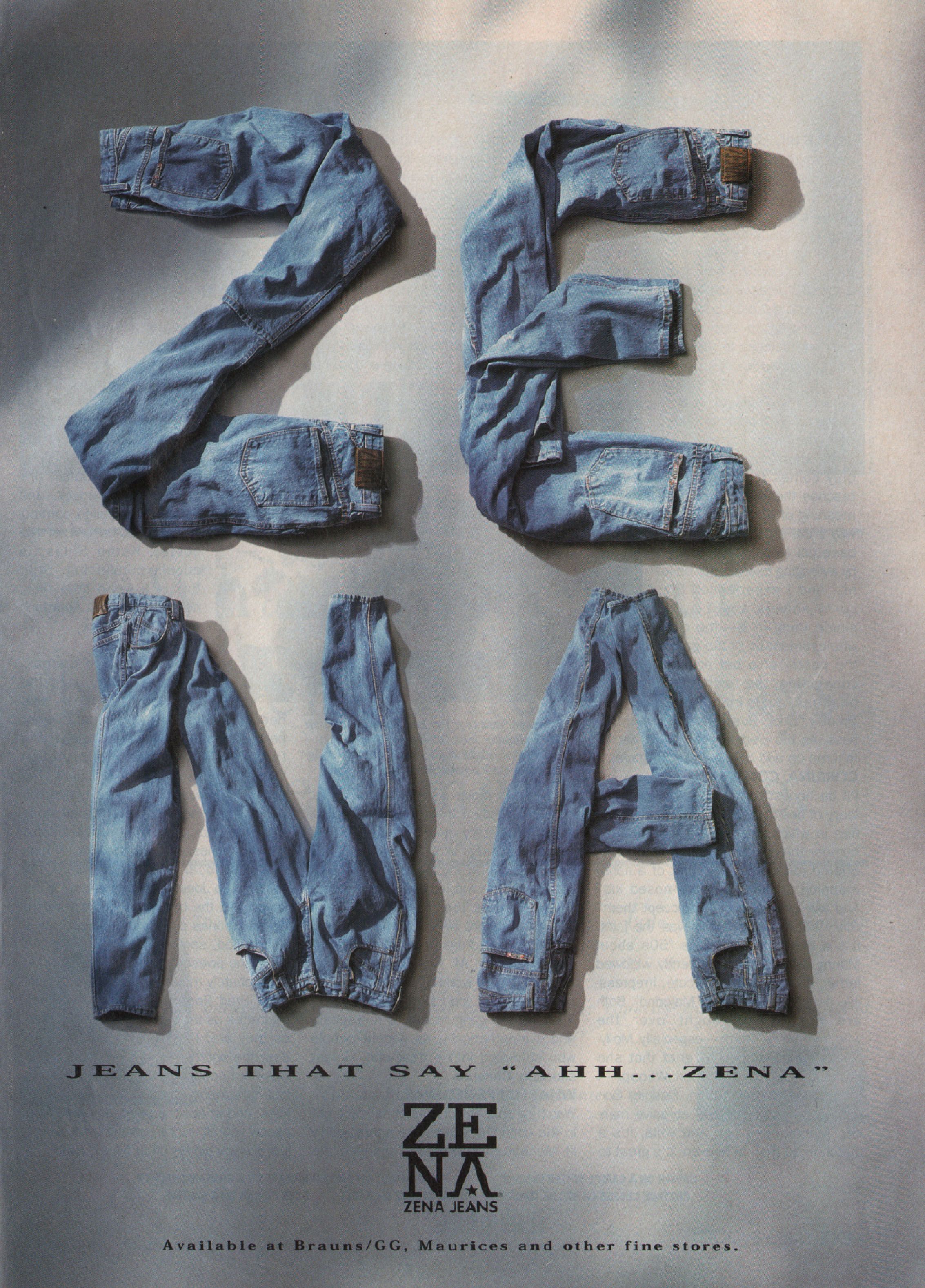 Story: Jeans arranged as graphic lettering