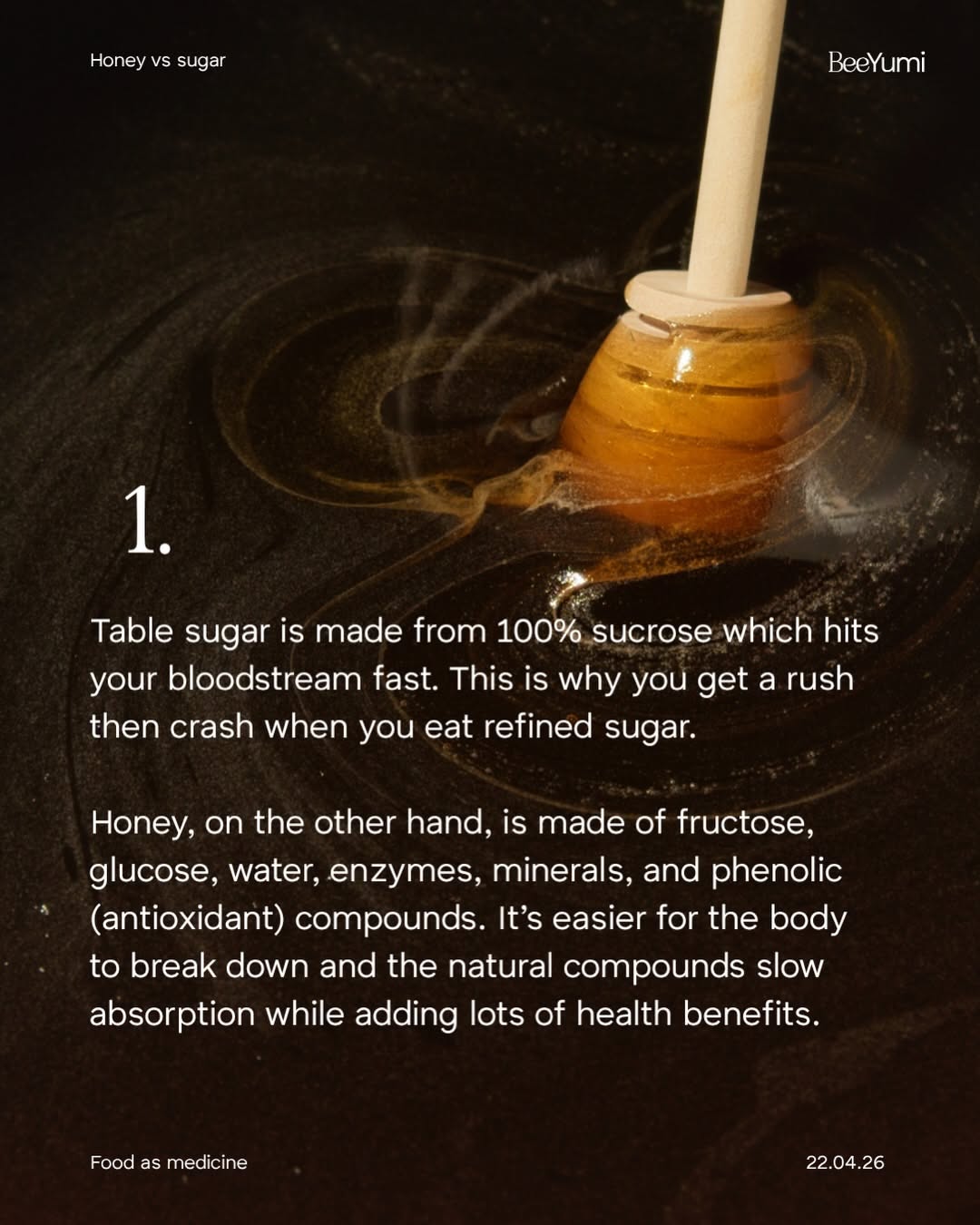 Instagram post: Witty sugar-versus-honey question, slide 3