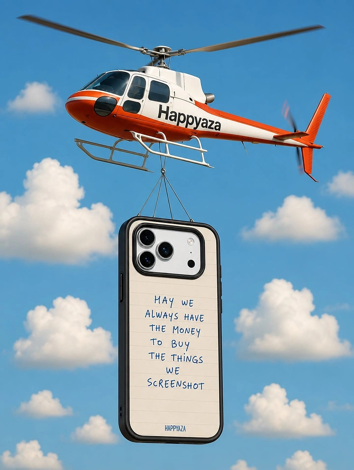 Phone Cases & Mobile Accessories creative ad: Helicopter delivers screenshot-wish joke