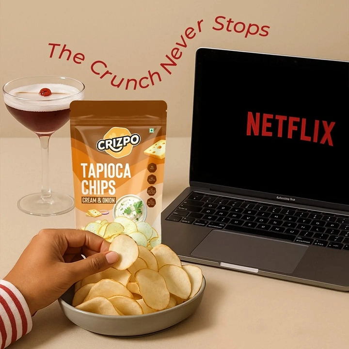 Snacks & Namkeen Brands creative ad: Netflix binge pairing, crunch never stops