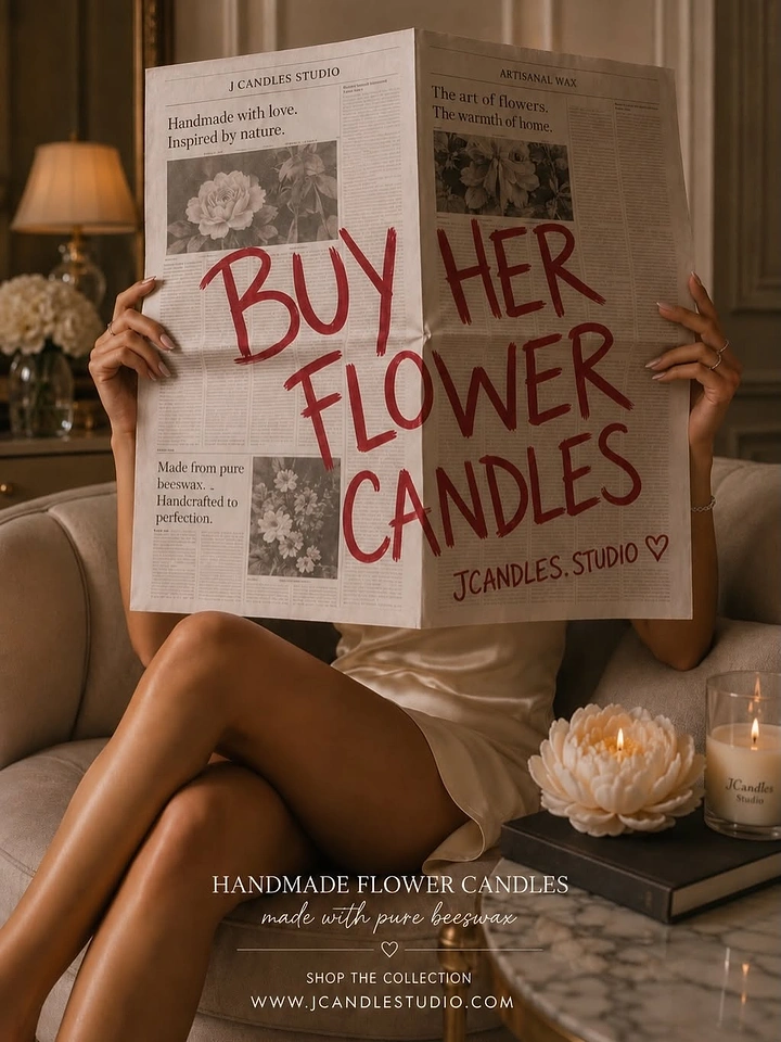 Candles & Home Fragrance creative ad: Newspaper headline as campaign poster