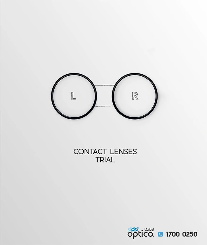 Opticians & Eye Care creative ad: L/R lens circles form glasses outline