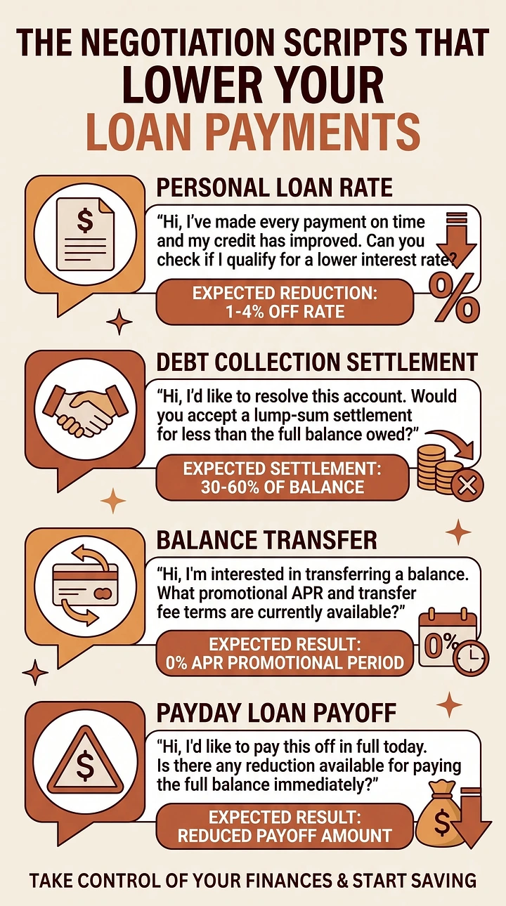 Personal & Business Loans creative ad: Negotiation scripts as visual dialogue