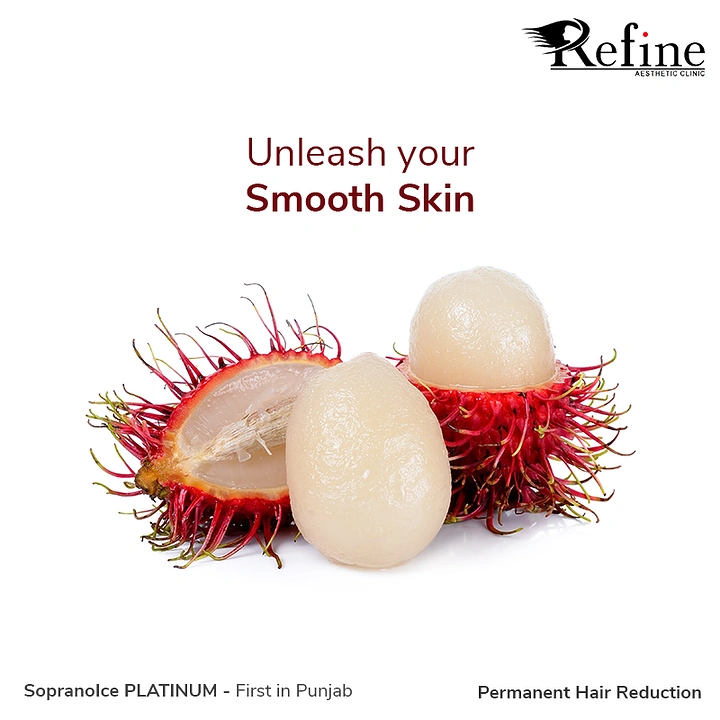 Skin & Cosmetic Clinics creative ad: Peeled rambutan: hairy to smooth skin