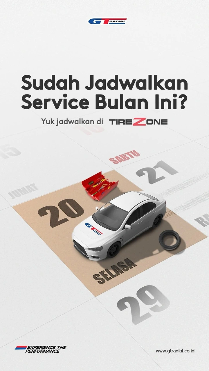 Auto Repair & Garages creative ad: 3D white sedan parked on a highlighted calendar date