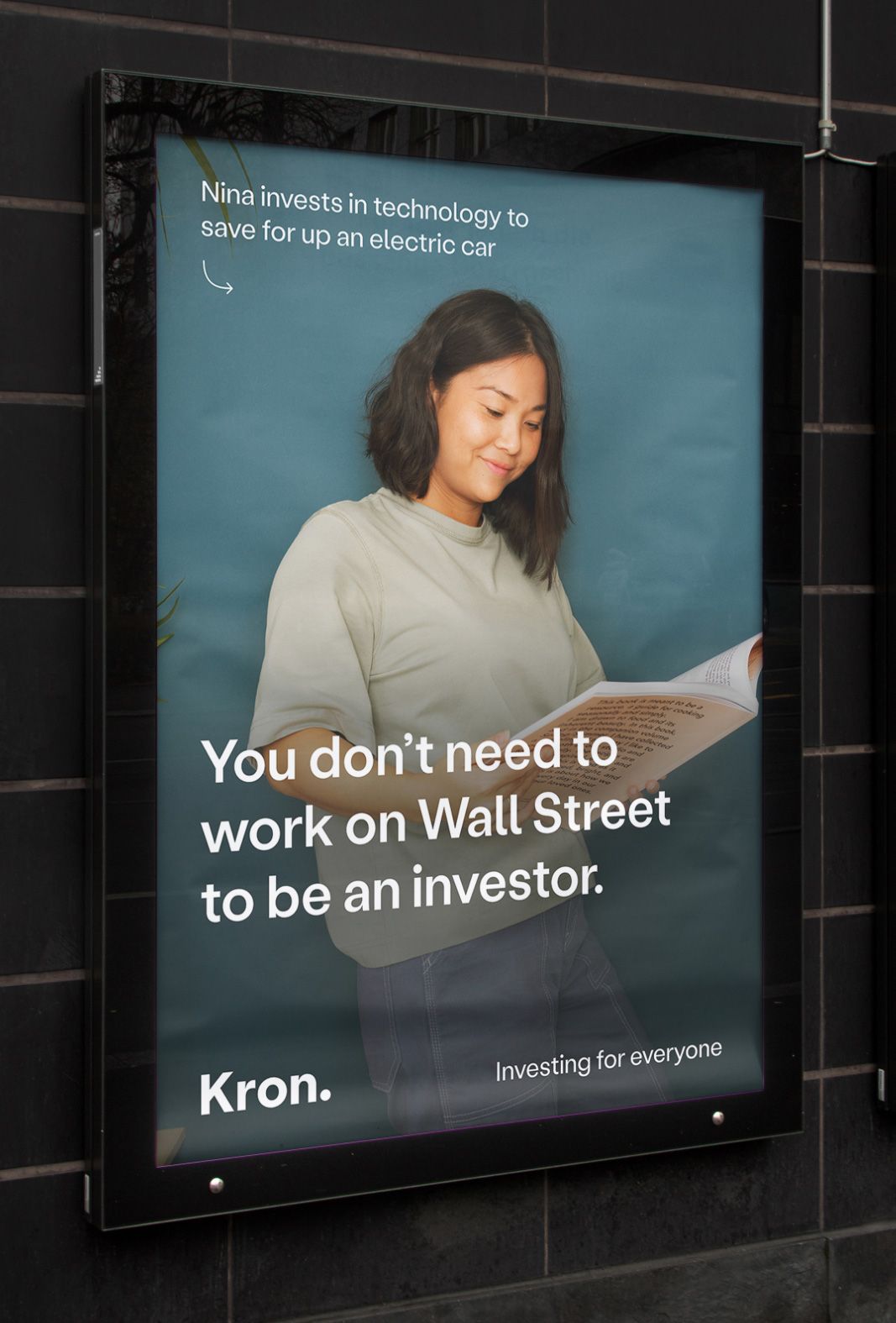 Poster: Smiling young woman reading a book