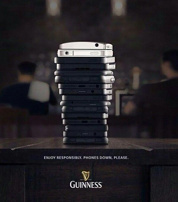 Bars & Pubs creative ad: Phone tower visualizes putting phones down