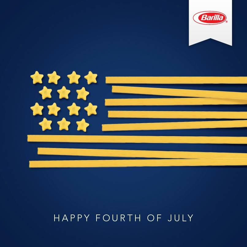 US flag built from star pasta and uncooked spaghetti
