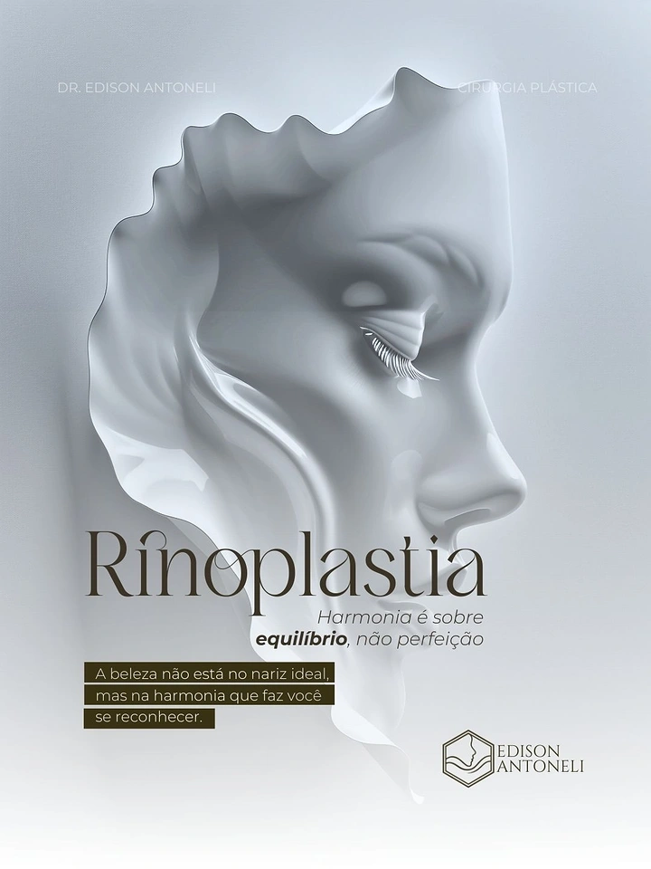Plastic Surgery Clinics creative ad: Sculptural face creates premium rhinoplasty metaphor