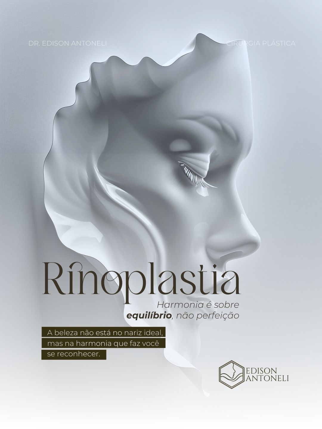 Instagram post: Sculptural face creates premium rhinoplasty metaphor