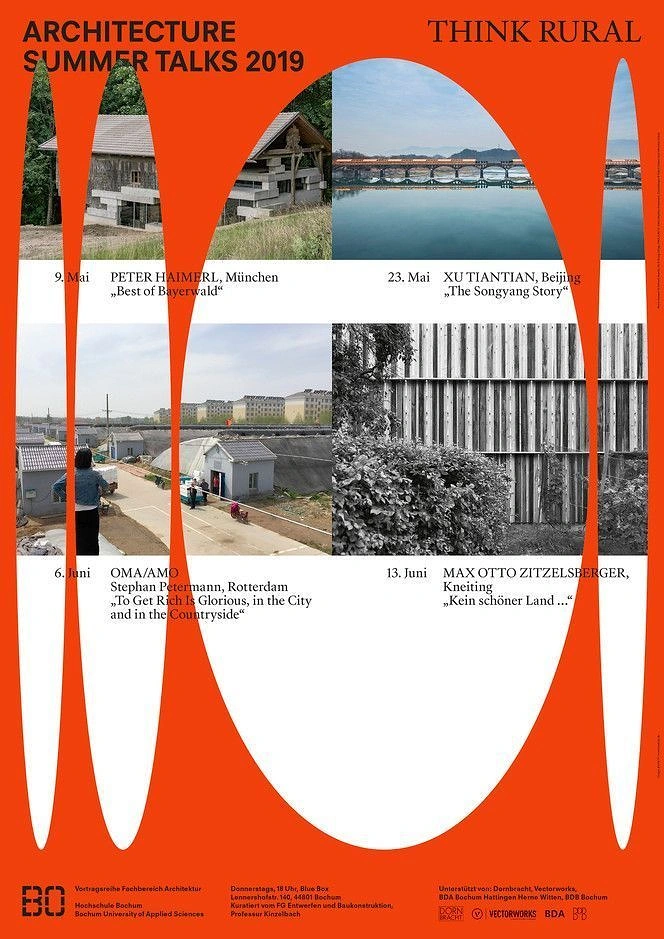 Events & Nightlife creative ad: Four architecture photos revealed through large oval cutouts