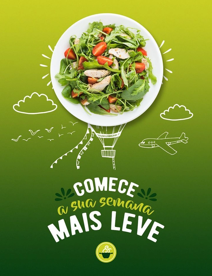 Salad Bars & Healthy Restaurants creative ad: Salad bowl transformed into flying balloon