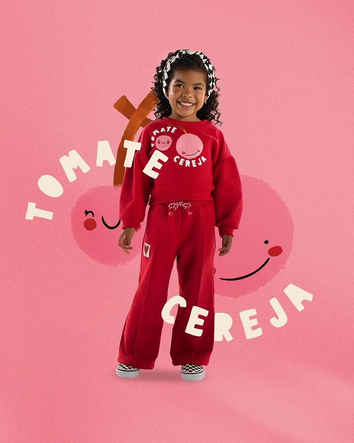 Kids Clothing creative ad: Kid becomes the cherry-tomato character