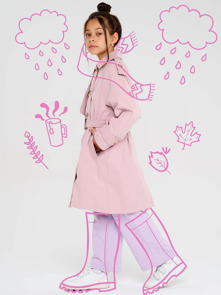 Kids Clothing creative ad: Doodled rain and boots extend outfit