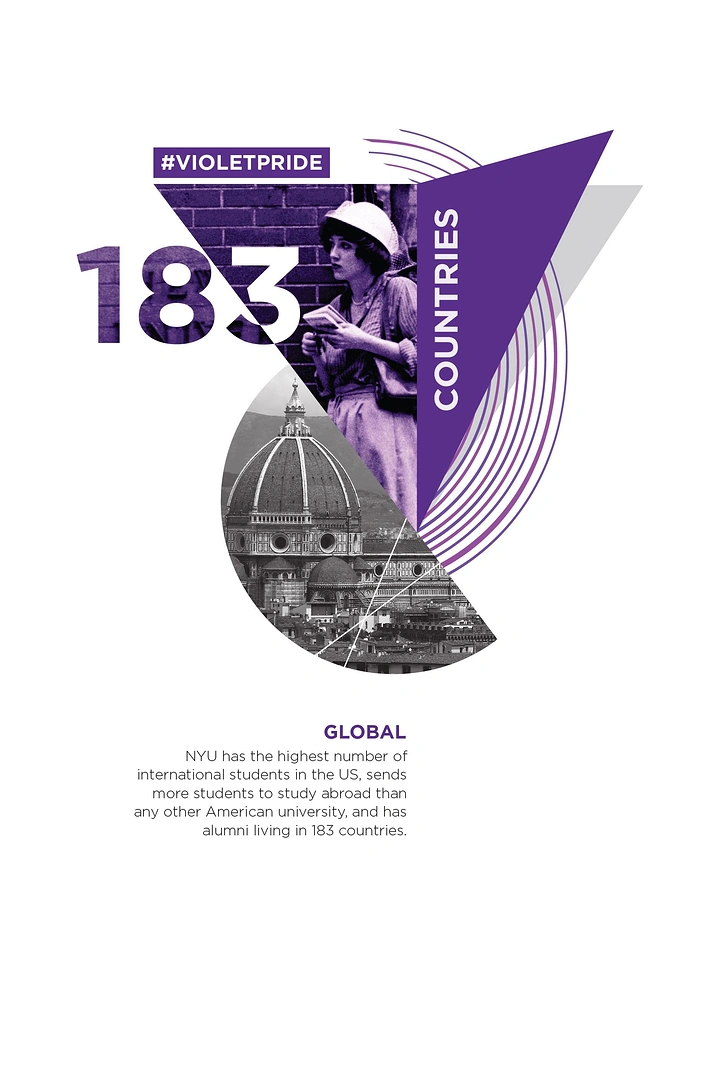 Universities & Colleges creative ad: Global message built into typographic collage