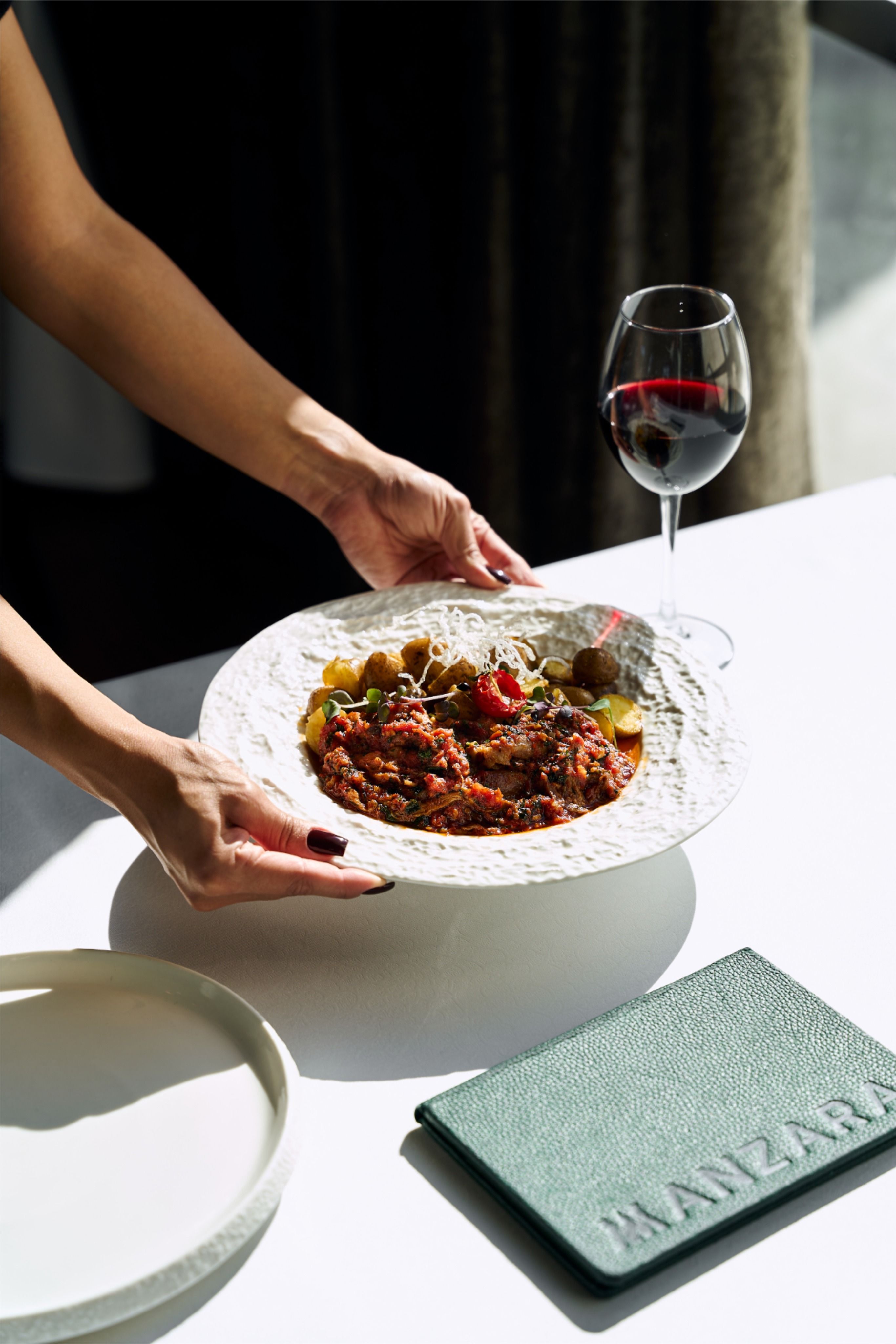 Story: Exceptional styled pasta serving photograph
