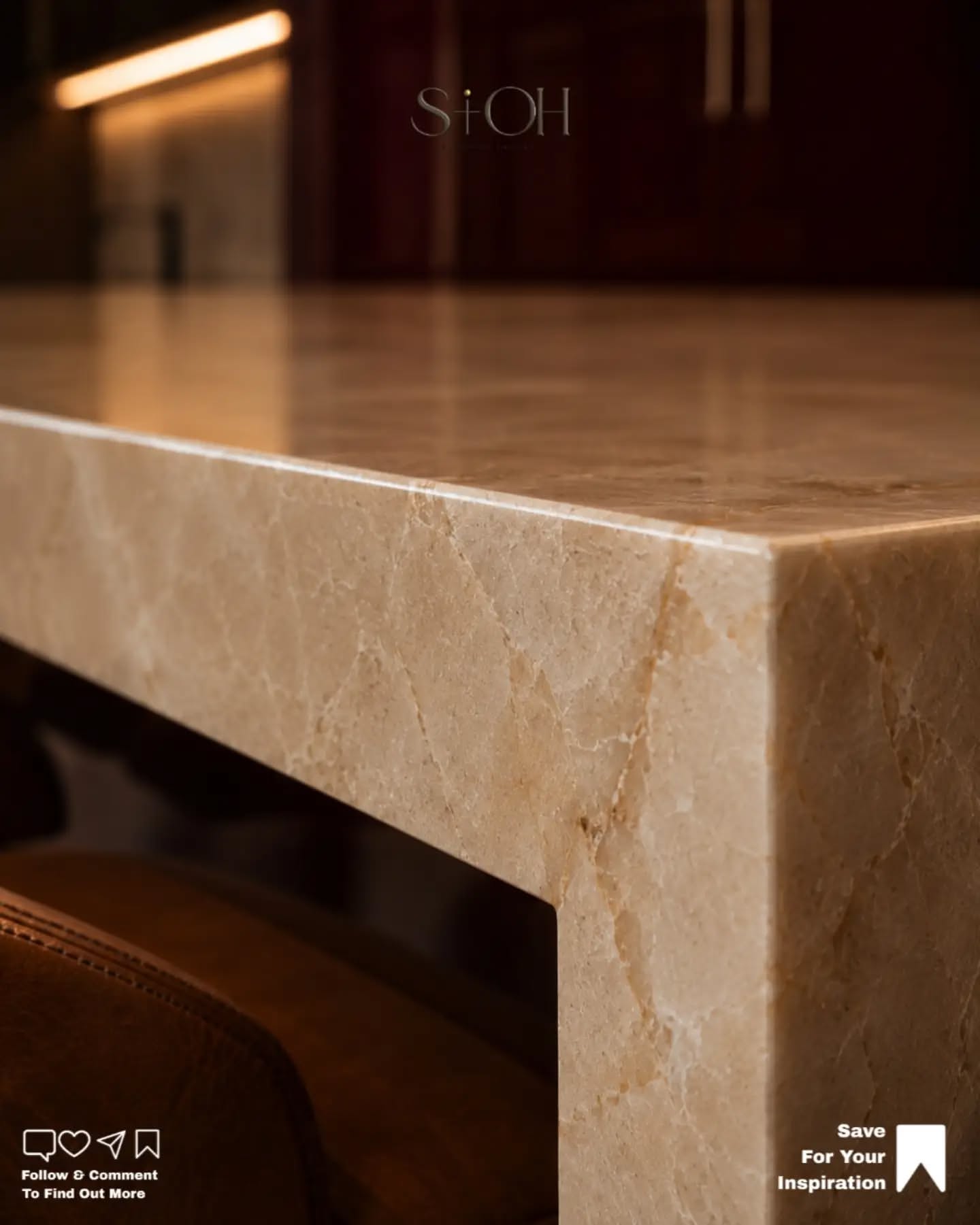 Carousel: Raw concrete room turned into a luxury burgundy and onyx kitchen, slide 4