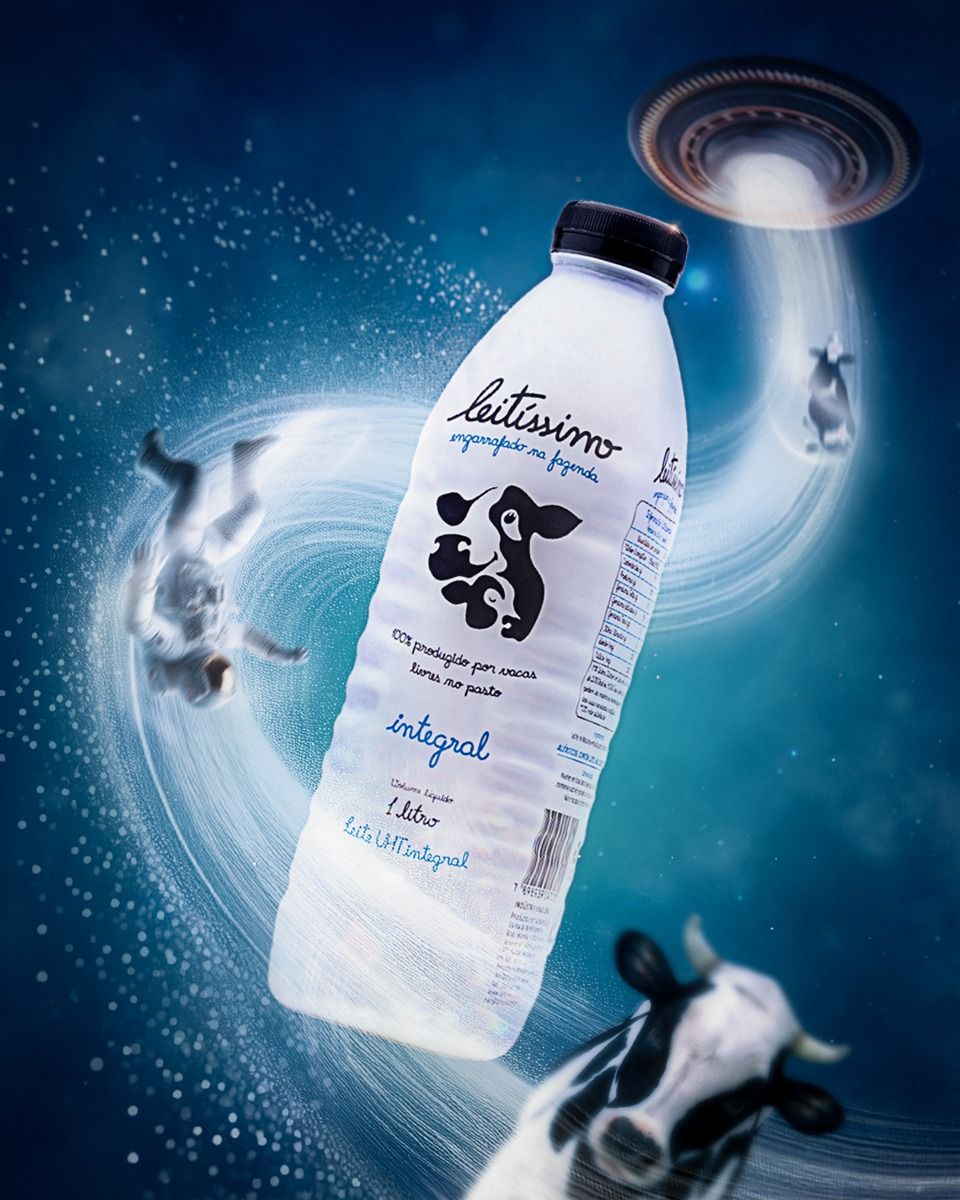 Instagram post: UFO abducting cows around bottle