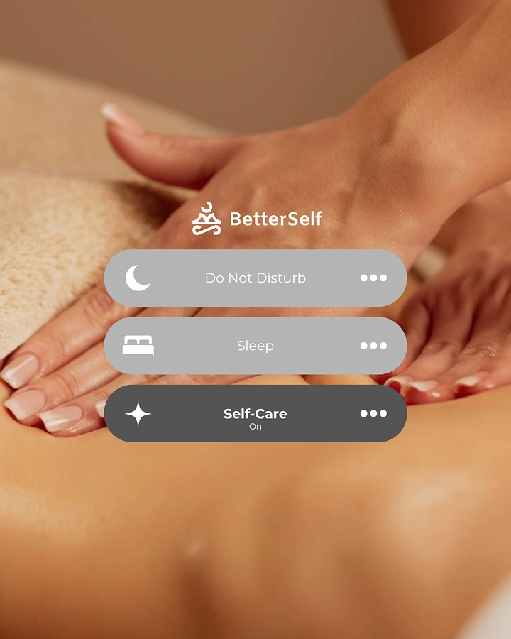 Spa & Massage creative ad: Phone focus-mode toggles: Self-Care On