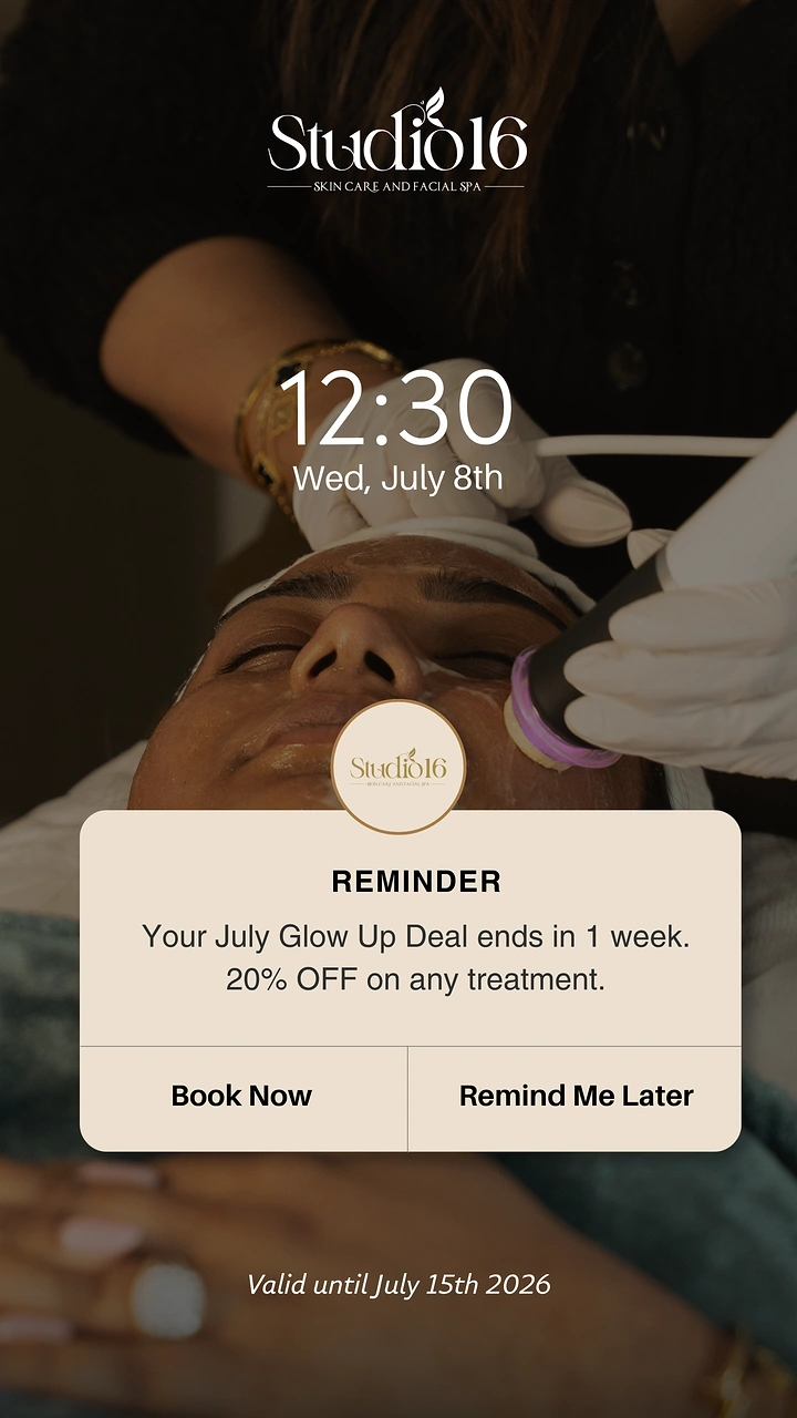 Spa & Massage creative ad: Offer styled as phone lock-screen reminder