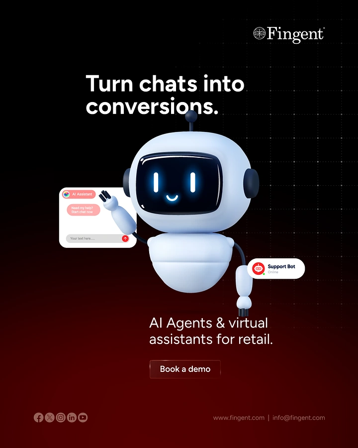 Virtual Assistant Services creative ad: Robot visualizes turning chats into conversations