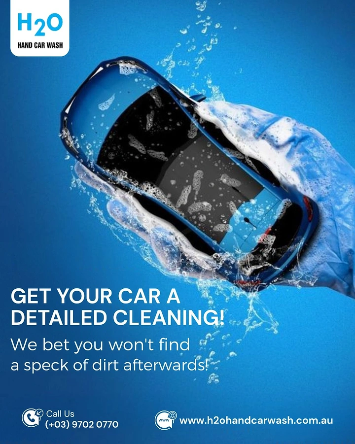 Car Wash & Detailing creative ad: Car plunging into water splash, dynamic