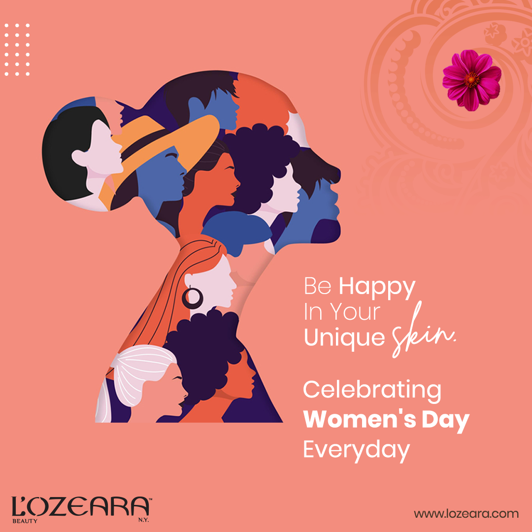 Profile silhouette filled with diverse women