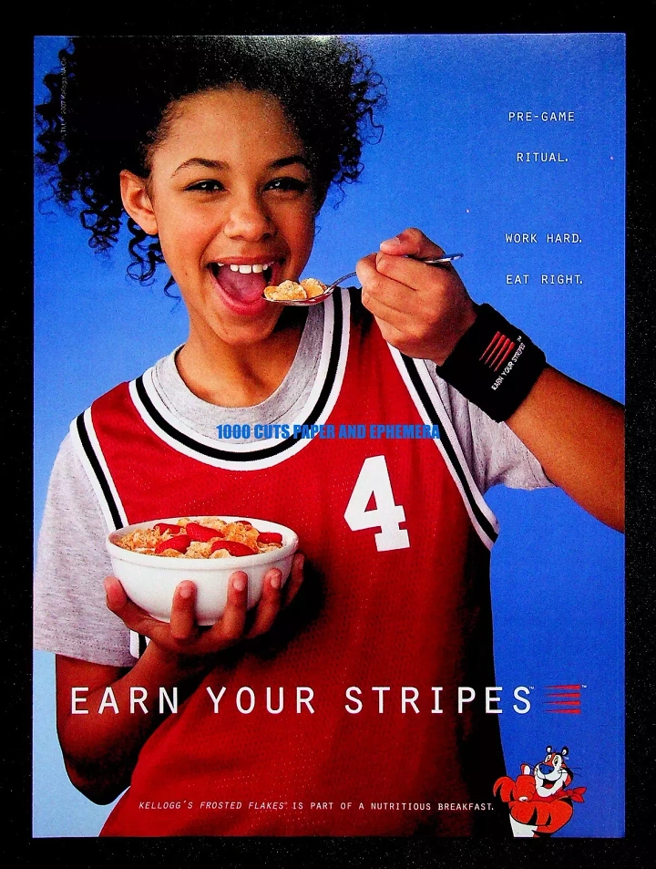 Breakfast Cereals & Oats creative ad: Sports stripes connect child and cereal
