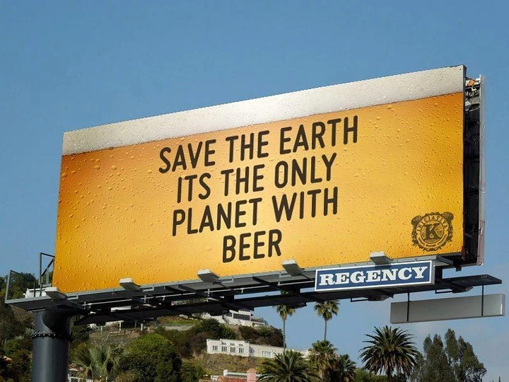 Bars & Pubs creative ad: Environmental beer pun with strong billboard execution