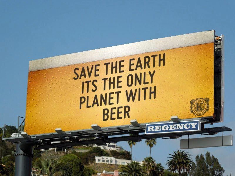Banner: Environmental beer pun with strong billboard execution