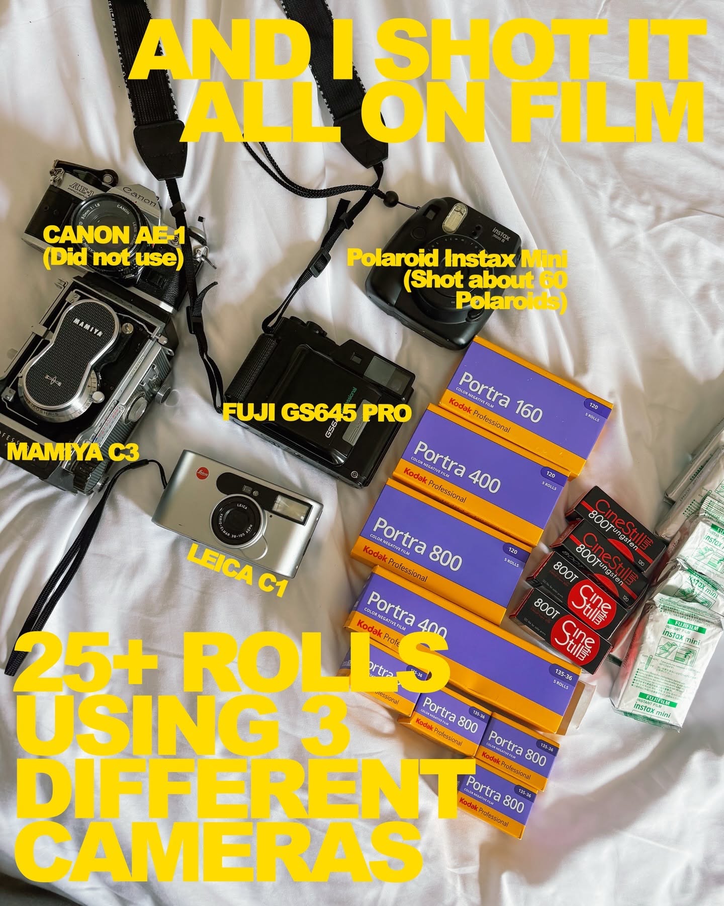 Instagram post: Witty all-film camera collection concept