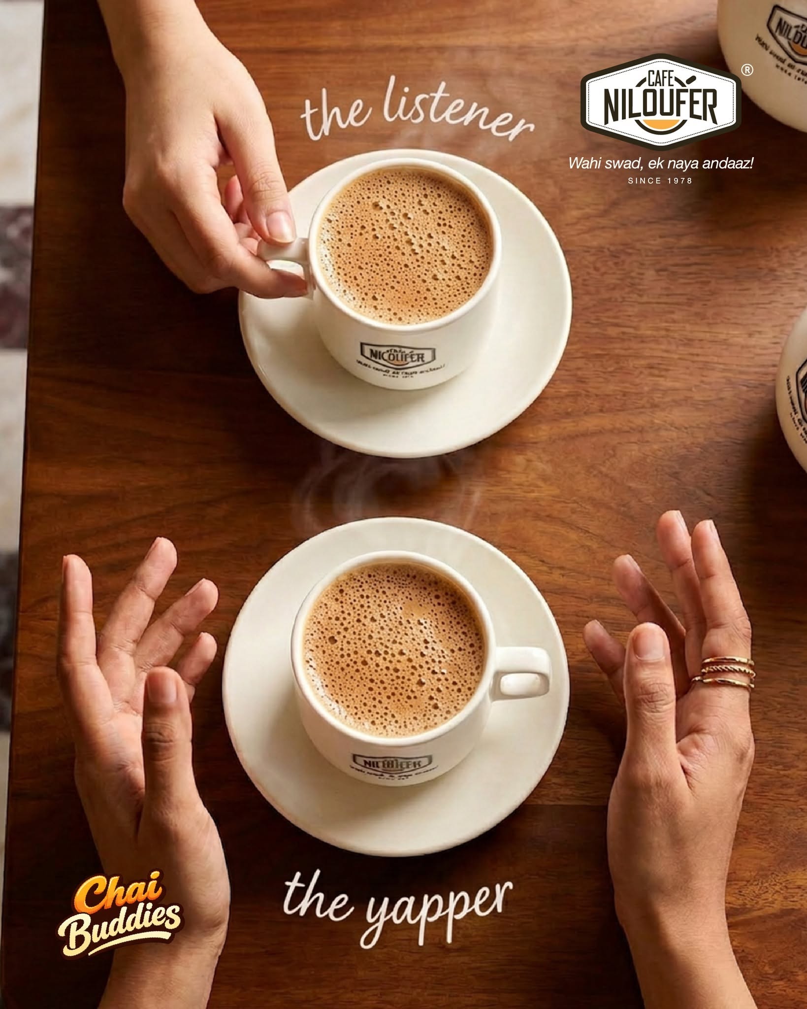 Instagram post: Listener vs yapper chai buddies idea