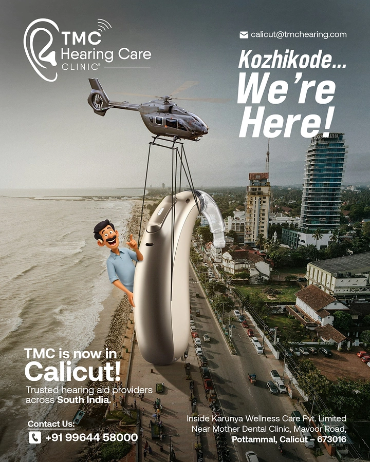 Hearing Aids creative ad: Helicopter drops giant hearing aid on city