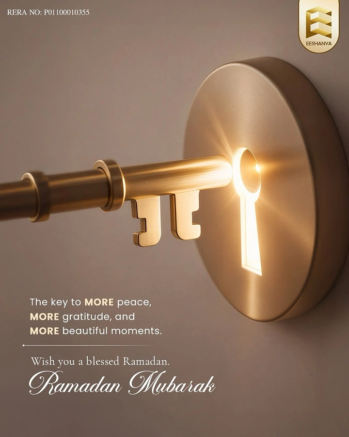 Ramadan creative ad: Brass key entering a glowing keyhole