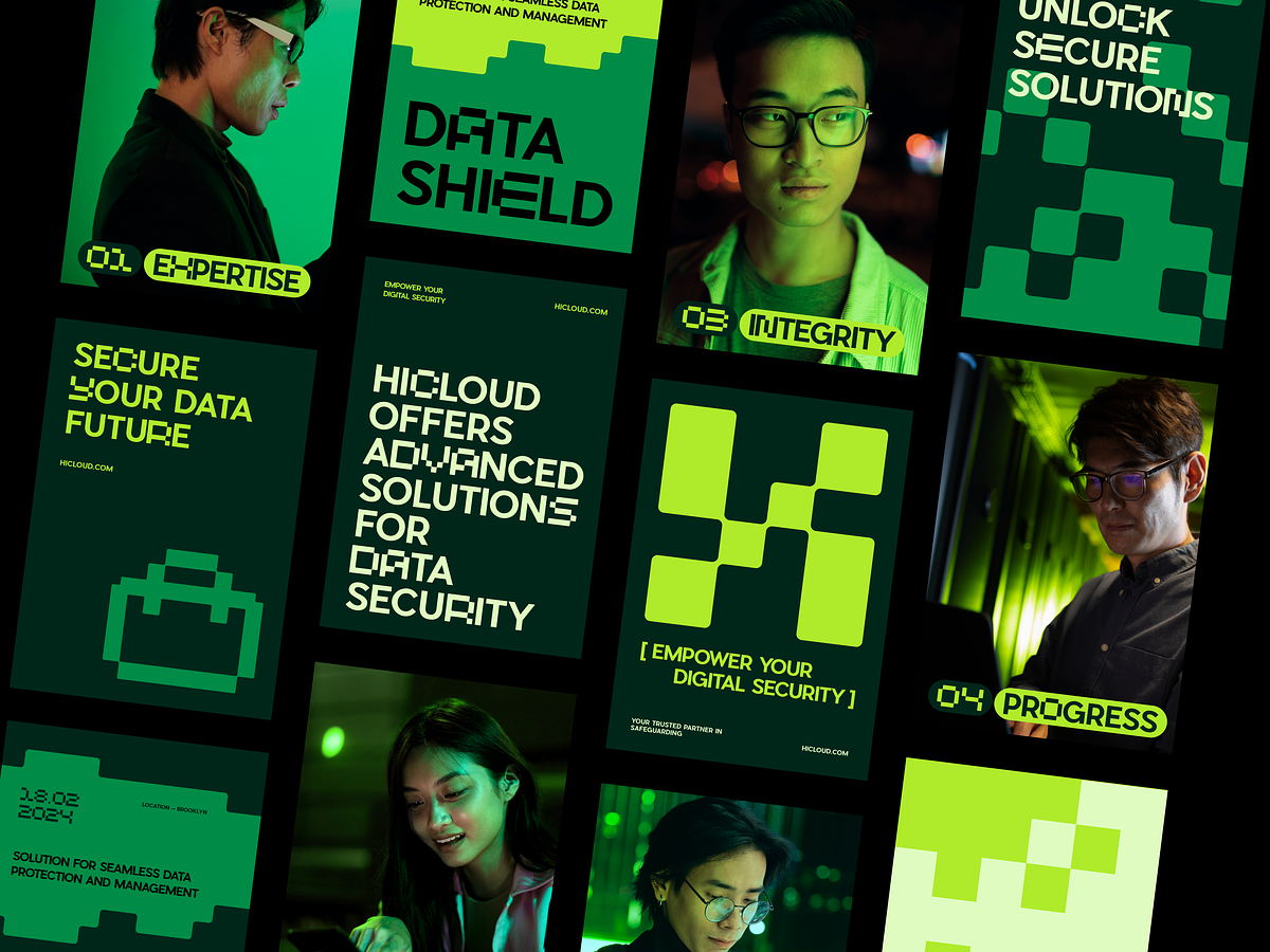 Banner: Bold modular security-solution collage