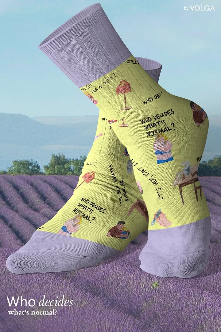 Socks Brands creative ad: Normality question gives product personality