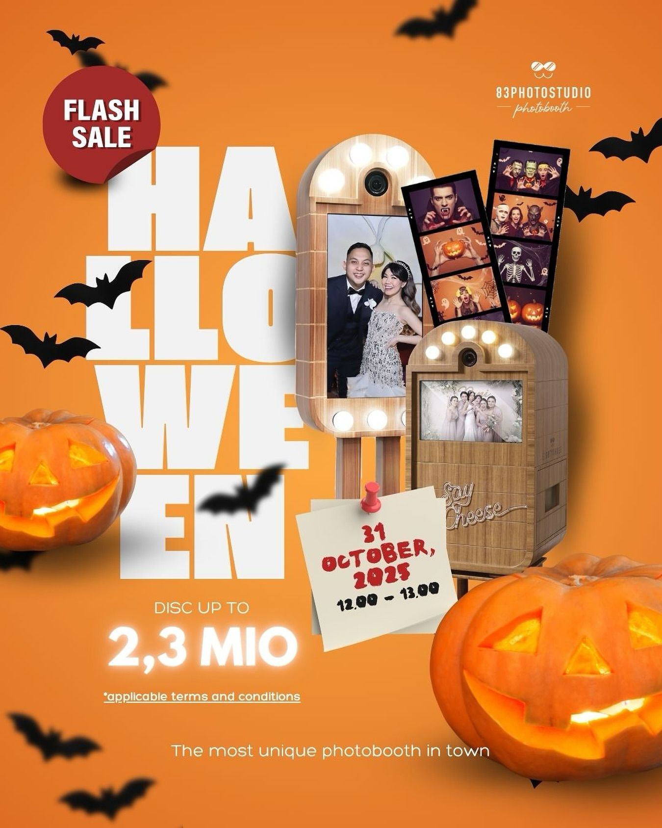 Instagram post: Halloween booth campaign with playful spectacle