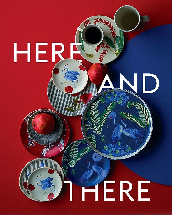 Tableware & Crockery creative ad: Tableware arranged into an editorial spatial concept