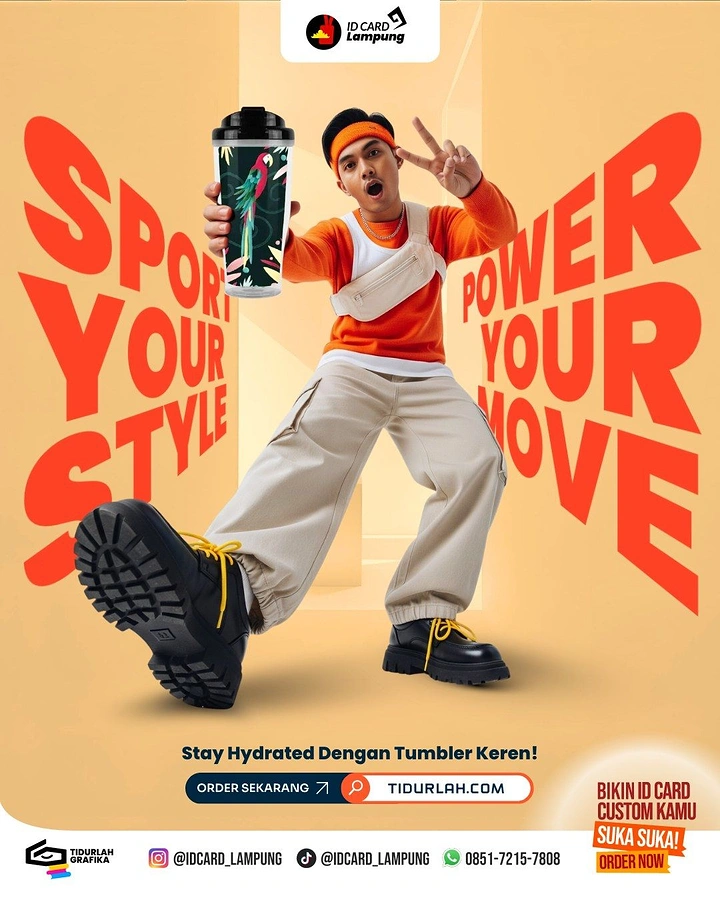 Tumblers, Flasks & Drinkware creative ad: Dynamic sports lifestyle campaign