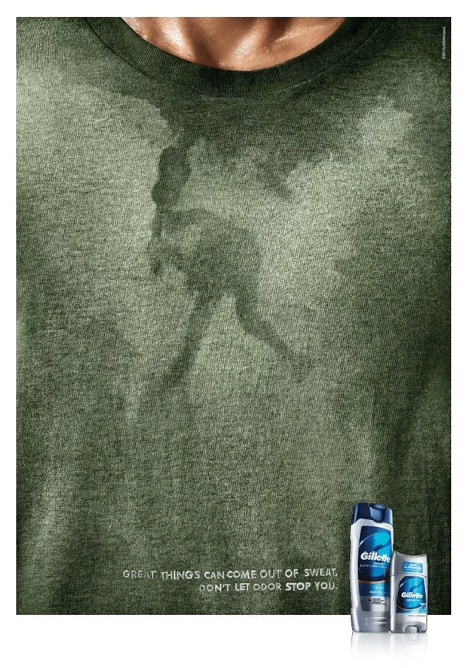 Deodorants & Antiperspirants creative ad: Sweat stain visualizes odor protection