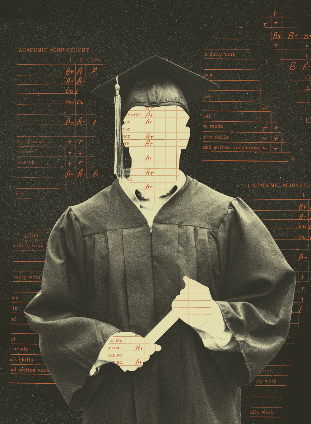 Instagram post: Surreal academic portrait and blueprint metaphor