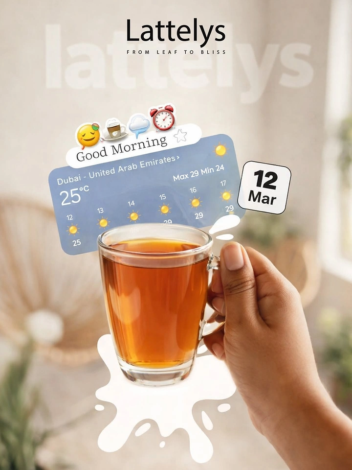 Tea & Chai Brands creative ad: Weather widget morning tea ritual