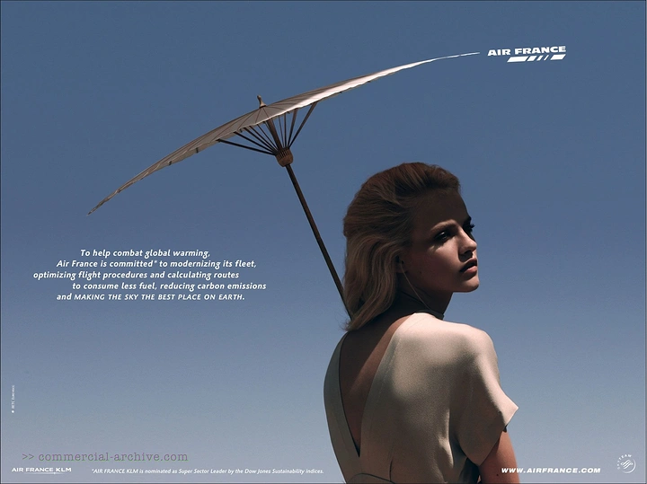 Airlines creative ad: Elegant travel aspiration with unexpected framing