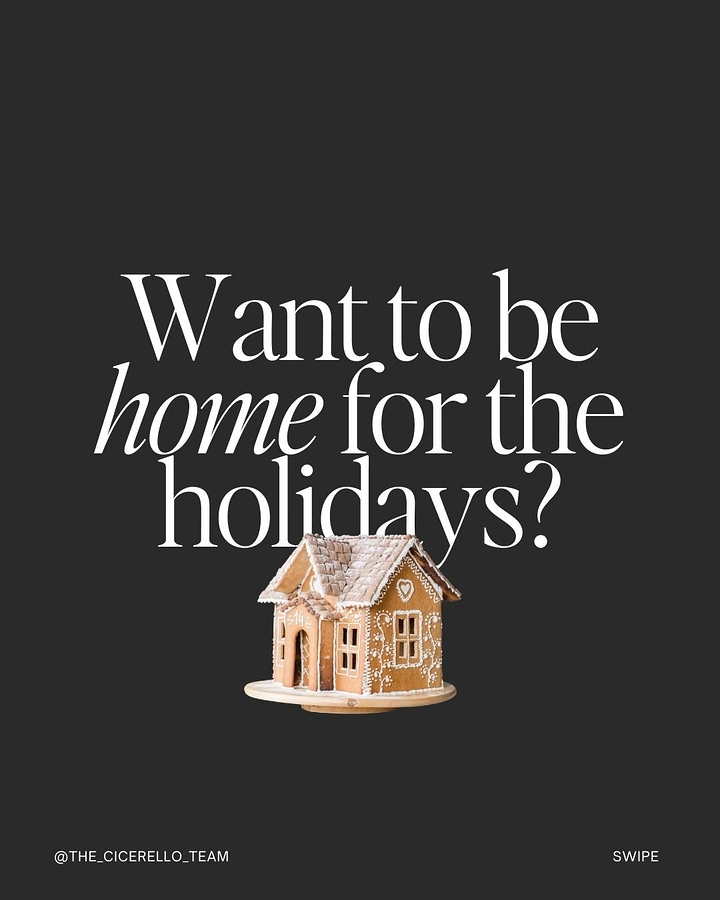 Christmas creative ad: Cut-out gingerbread house under headline