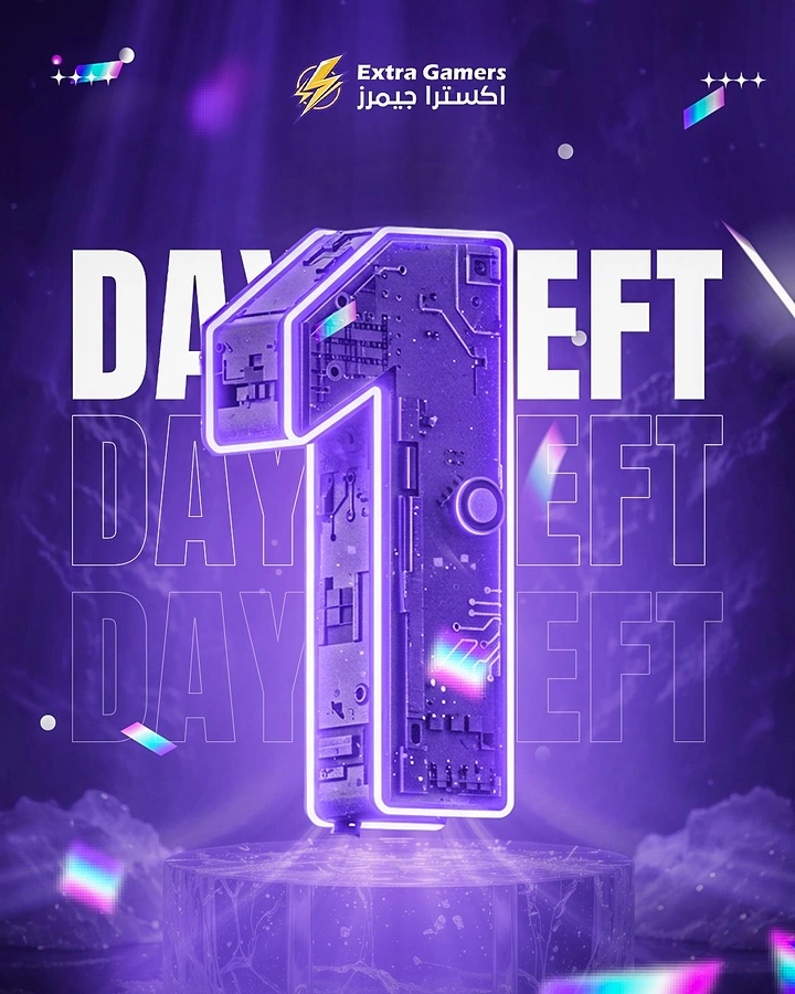 Gaming & Esports creative ad: Circuit-board neon numeral countdown