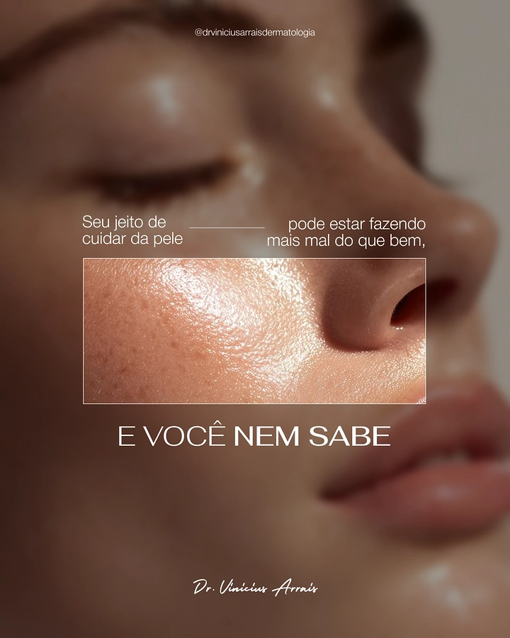 Skin & Cosmetic Clinics creative ad: Magnified skin window reveals hidden damage