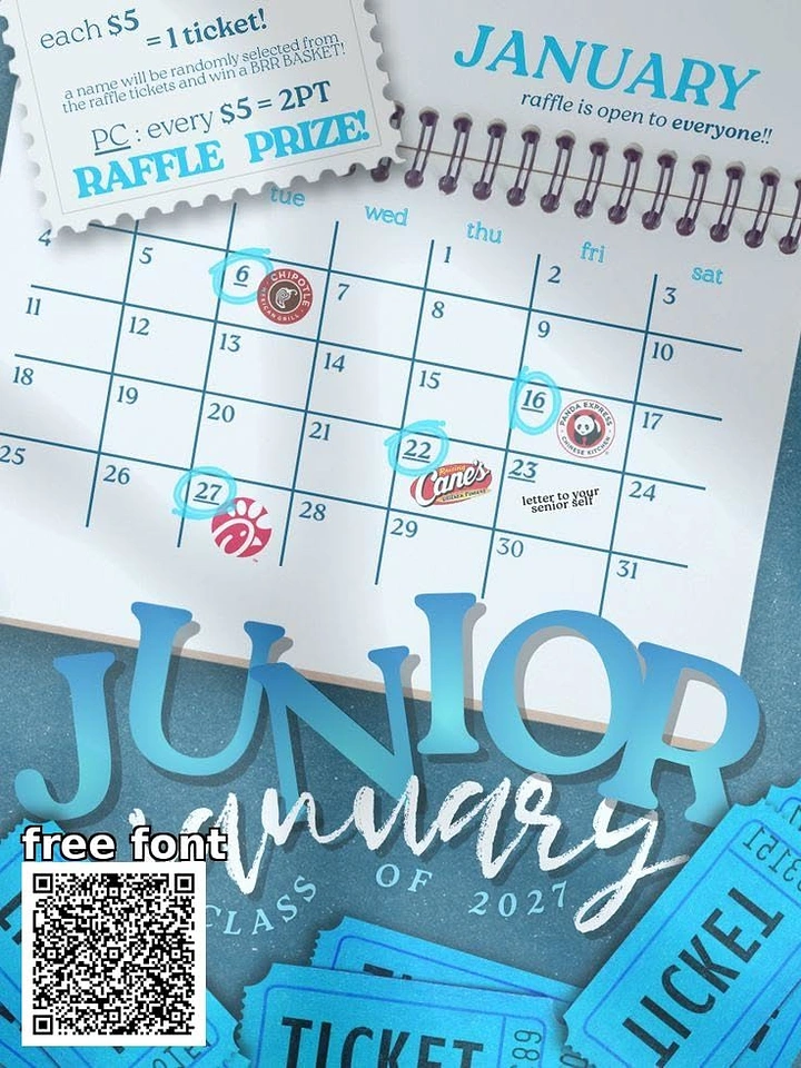 Universities & Colleges creative ad: Calendar transformed into raffle-ticket promotion