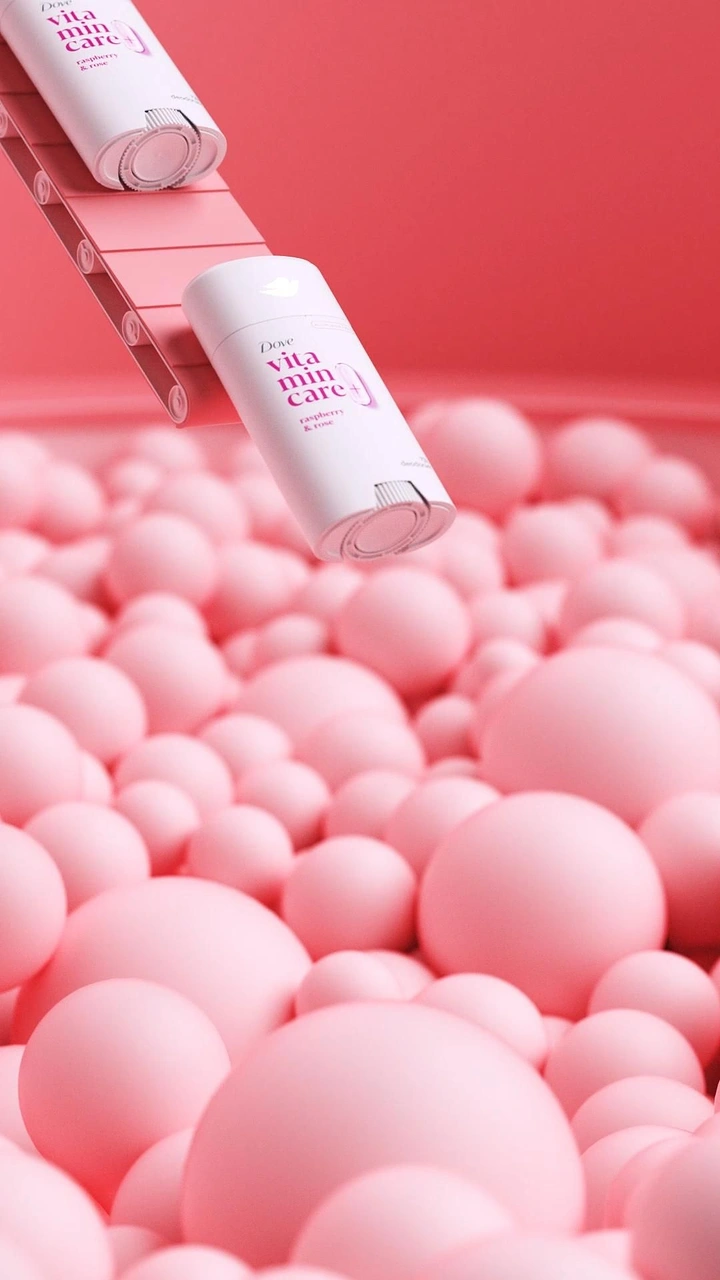 Deodorants & Antiperspirants creative ad: Product floats over pill-like landscape