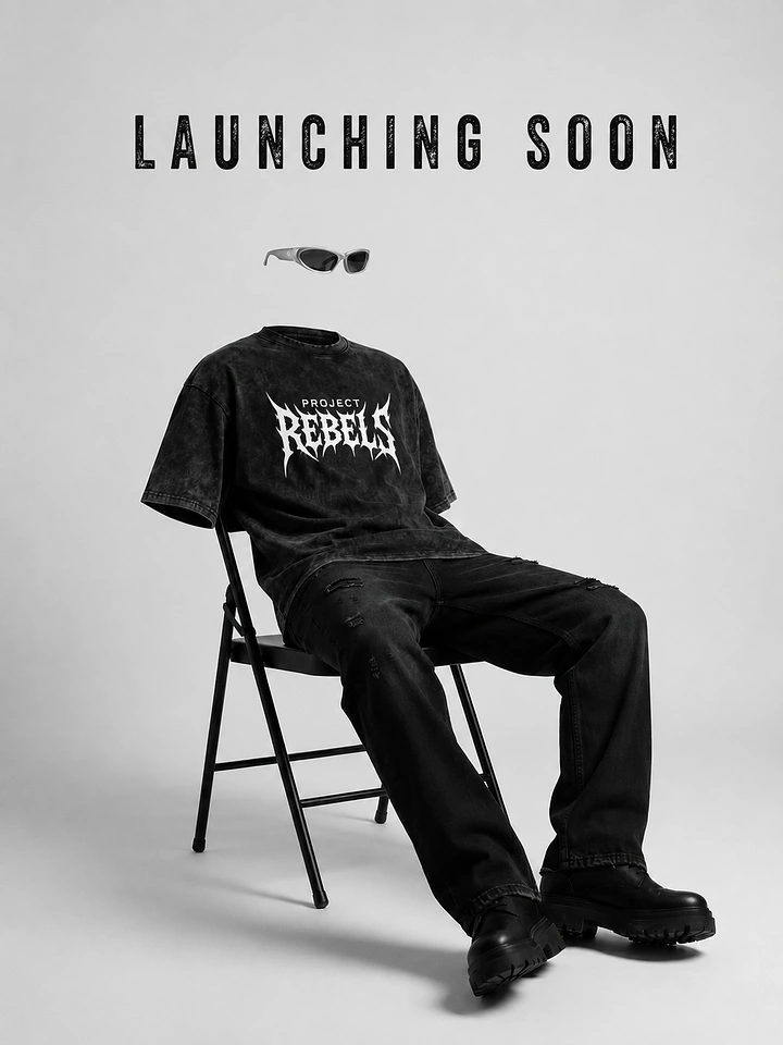 Streetwear creative ad: Headless invisible-body streetwear outfit seated on a folding chair