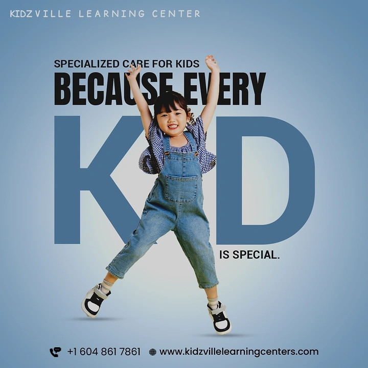 Daycare & Preschools creative ad: Jumping child forms the I in KID